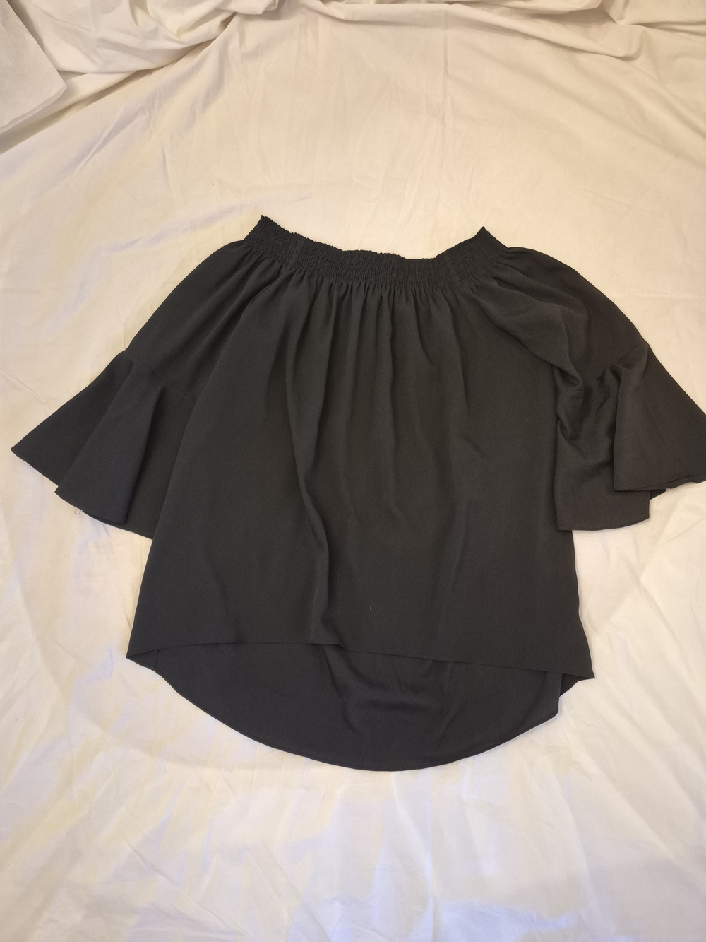 Women’s Off-Shoulder Black Flowy Shirt